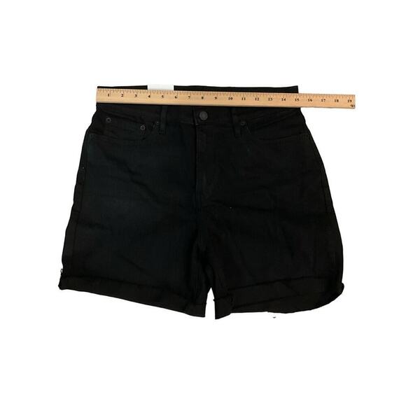 Calvin Klein Mom Cuff Shorts Women's 10 Black Denim Dark Wash Cotton 5-Pockets - Picture 4 of 5